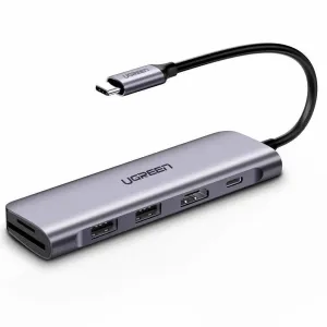 Adapter 6in1 UGREEN Hub USB-C to 2x USB 3.0 + HDMI + SD/MicroSD + PD