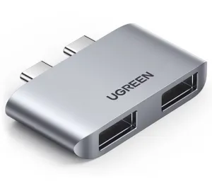 Ugreen CM413 HUB adaptér, 2x USB-C na 2x USB 3.1, šedý