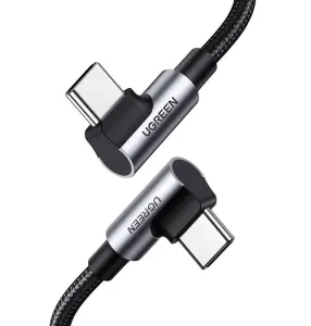 UGREEN Angled USB-C M/M Cable Aluminium Shell with Braided 1 m Black
