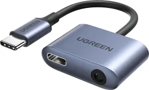 UGREEN CM231 audio adapter USB Type C (male) - USB Type C PD QC (female) + 3.5mm mini jack (female) gray