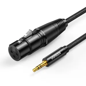 Ugreen audio kábel 3,5 mm mini jack (samec) - XLR (samica) 1 m - Čierna KP26485