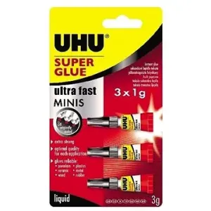 UHU Super Glue Minis 3× 1 g