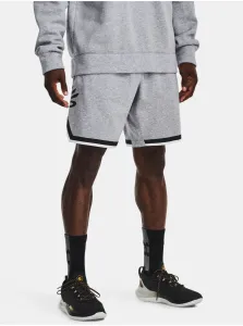 Svetlošedé pánske melírované športové teplákové šortky Under Armour Curry Fleece 9'' #4551431