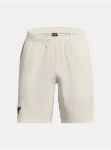Biele pánske teplákové šortky Under Armour Project Rock Woven Shorts #4997307