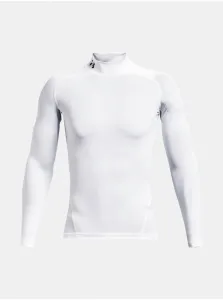 Tričko s dlhým rukávom Under Armour 1369606 pánske, biela farba, jednofarebné, 1369606