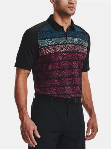 Under Armour Iso-Chill Psych Stripe Mens Polo Black/Penta Pink/Halo Gray S