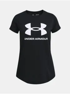 Under Armour LIVE SPORTSTYLE GRAPHIC SS Dievčenské tričko, čierna, veľkosť