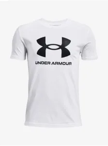 Under Armour SPORTSTYLE LOGO SS Chlapčenské tričko, biela, veľkosť
