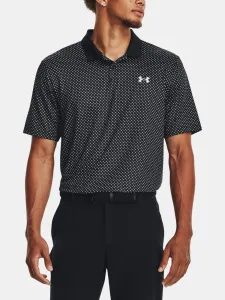Čierne pánske športové vzorované polo tričko Under Armour Perf 3.0