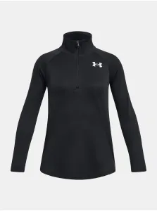 Čierne dievčenské športové tričko so stojačikom Under Armour Tech Graphic 1/2 Zip