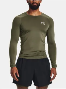 Tréningové tričko s dlhým rukávom Under Armour zelená farba, jednofarebný