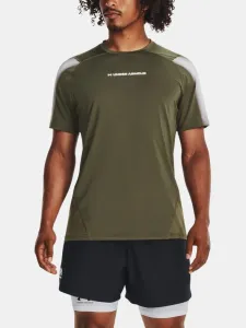 Under Armour HEATGEAR® FITTED SHORT SLEEVE Pánske tričko, zelená, veľkosť