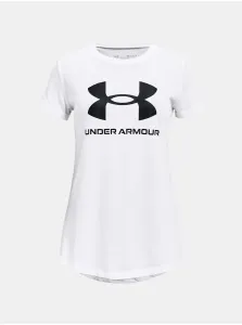 Under Armour LIVE SPORTSTYLE GRAPHIC SS Dievčenské tričko, biela, veľkosť #670070