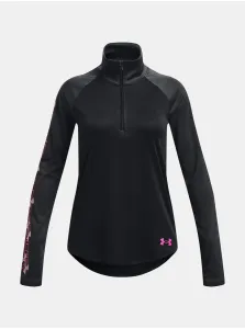Čierne dievčenské športové tričko Under Armour UA Tech Graphic 1/2 Zip #6533559