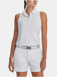 Under Armour Women's UA Zinger Sleeveless Polo White/Halo Gray/Metallic Silver S