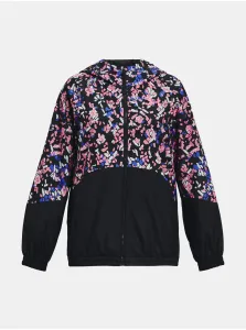 Ružovo-čierna dievčenská športová bunda Under Armour Woven FZ Jacket #4223670