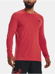 Tréningové tričko s dlhým rukávom Under Armour červená farba, jednofarebné, 1361506