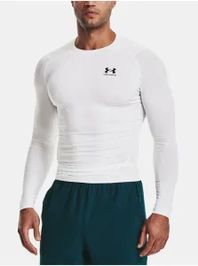 Tréningové tričko s dlhým rukávom Under Armour biela farba, jednofarebný
