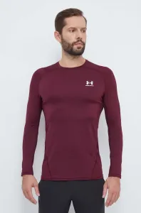 Tréningové tričko s dlhým rukávom Under Armour bordová farba, jednofarebný, 1361506