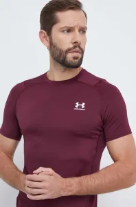 Tréningové tričko Under Armour bordová farba, jednofarebný