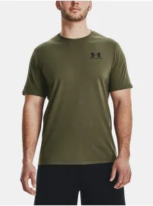 Tričko Under Armour pánsky, zelená farba, s potlačou, 1326799 #7683569