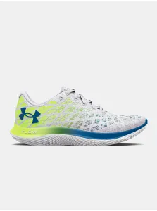 Under Armour Men's UA Flow Velociti Wind 2 Running Shoes White/High-Vis Yellow/Cruise Blue 43