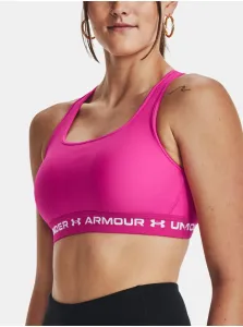 Tmavo ružová dámska športová podprsenka Under Armour Crossback Mid Bra