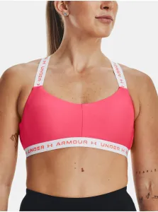 Bielo-ružová dámska športová podprsenka Under Armour UA Crossback Low