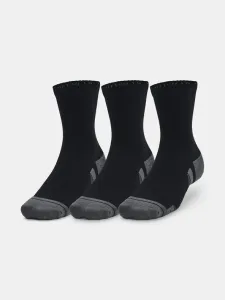 Under Armour PERFORMANCE COTTON 3P MID Unisex ponožky, čierna, veľkosť L