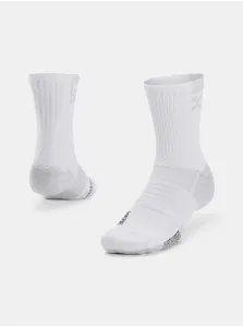 Under Armour ARMOURDRY PLAYMAKER 1PK MID Unisex ponožky, biela, veľkosť #6067596