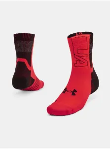 Červeno-čierne unisex ponožky Under Armour UA ArmourDry Run Mid-Crew