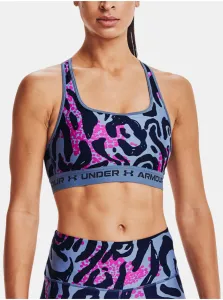 Under Armour Women's Armour Mid Crossback Printed Sports Bra Mineral Blue/Midnight Navy S Fitness bielizeň