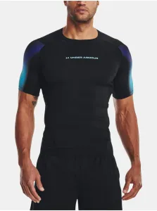 Under Armour Men's UA HeatGear Armour Novelty Short Sleeve Black/Blue Surf 2XL