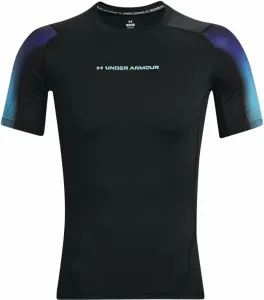 Under Armour Men's UA HeatGear Armour Novelty Short Sleeve Black/Blue Surf XL Fitness tričko