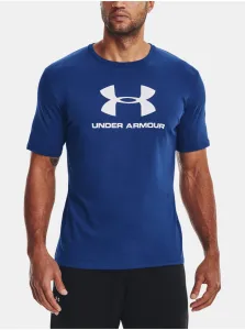 Modré pánske športové tričko Under Armour UA SPORTSTYLE LOGO SS