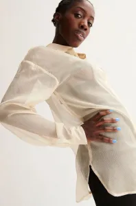 Košeľa Undiz Aya x dámska, krémová farba, regular, s klasickým golierom #5033436