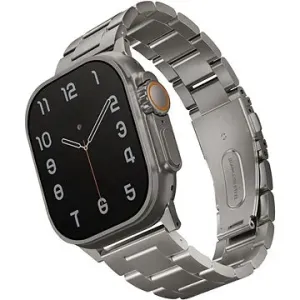 Uniq Osta článkový oceľový pre Apple Watch 49/45/44/42 mm, Titanium (Silver)