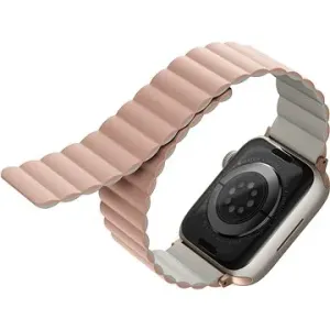 Uniq Revix Reversible Magnetic remienok pre Apple Watch 42/44/45/Ultra 49mm ružový/béžový
