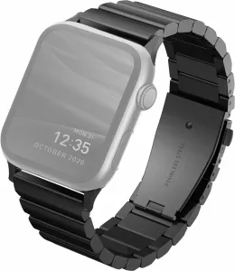 Uniq Strova Apple Watch článkový oceľový remienok 42/44/45/Ultra 49mm - Midnight čierny