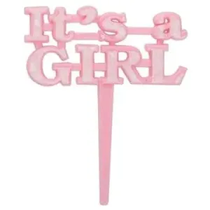 Zapichovače do cupcaku, 8 ks – baby shower „it's a girl