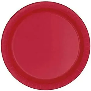 Tanieriky papierové rubínovo červené 23 cm, 8 ks