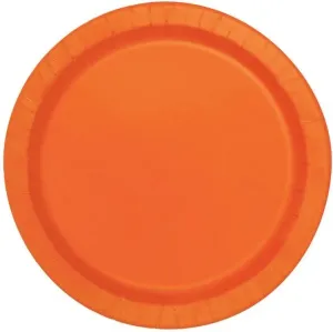 Tanieriky papierové tekvicovo pomarančové 23 cm, 8 ks