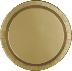 Tanieriky papierové zlaté 23 cm, 8 ks