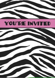 Pozvánky - Zebra Passion - 8 ks 10*14 cm - UNIQUE