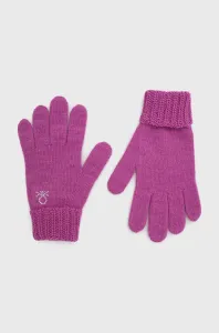 Detské rukavice s prímesou vlny United Colors of Benetton fialová farba #273682