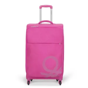 United Colors of Benetton Látkový cestovní kufr Blow M 65 l - růžová