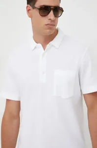 Bavlnené polo tričko United Colors of Benetton biela farba, jednofarebný