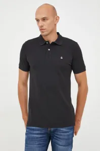 Bavlnené polo tričko United Colors of Benetton čierna farba, jednofarebné #256000