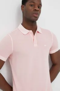 Bavlnené polo tričko United Colors of Benetton ružová farba, jednofarebné #9341078