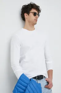 Bavlnené tričko s dlhým rukávom United Colors of Benetton biela farba, jednofarebné #7525072